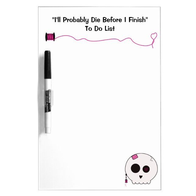 Skully Sewing To Do List Dry Erase Board (Front)