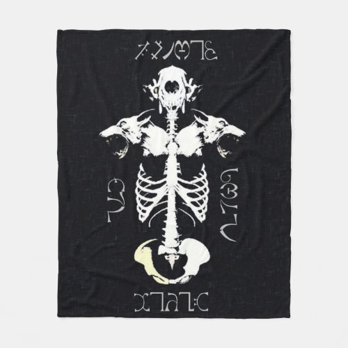 Skully Skull Werewolf Tribal Grunge Art Fleece Blanket