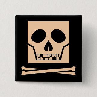 Skully Square Pinback Button