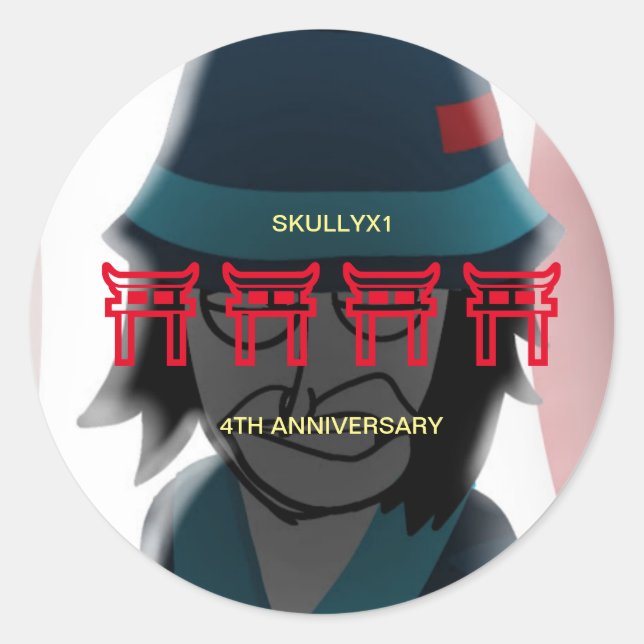 Skullyx1 4th Ann Classic Round Sticker (Front)