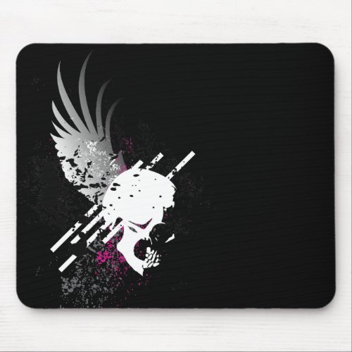 skullz down winged mouse pad