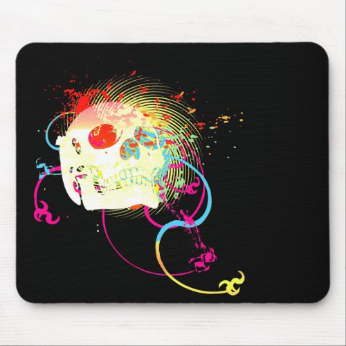 skullz up twisted arrows mouse pad