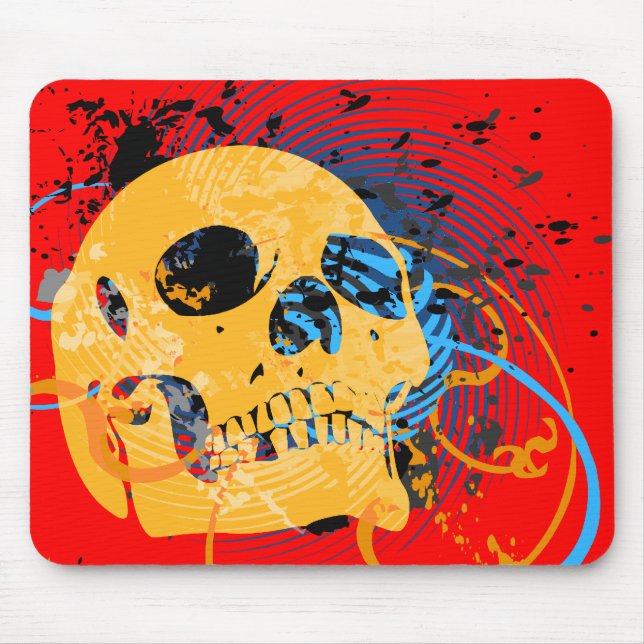 skullz. up with bubbles. mouse pad (Front)
