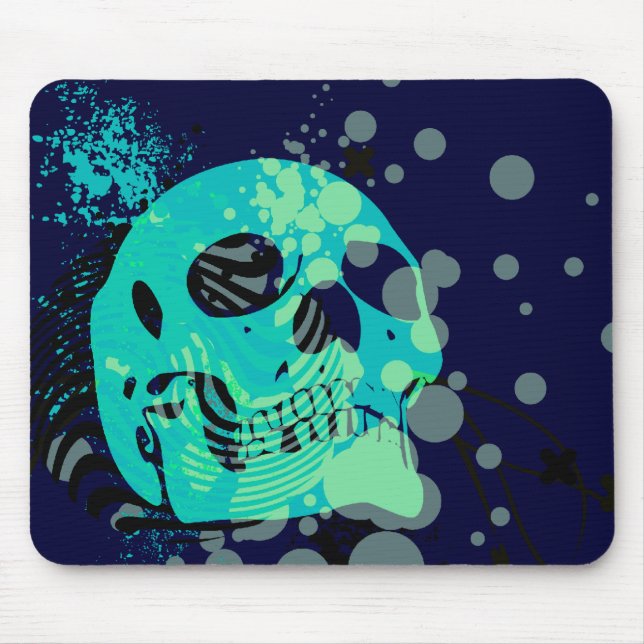 skullz. up with bubbles. mouse pad (Front)
