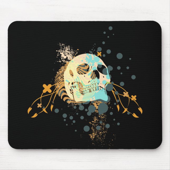 skullz. up with bubbles. mouse pad (Front)