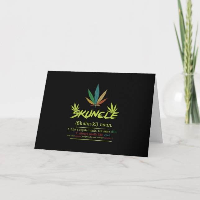 Skuncle Definition Weed Smoking Uncle Funny Stoner Invitation (Front)