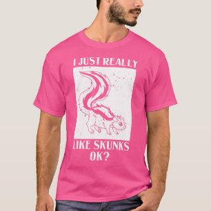 Skunk Animal Funny Cute Hair T-Shirt