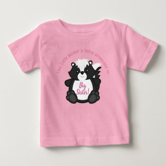 Skunk Baby Shower Pink Baby T-Shirt (Front)