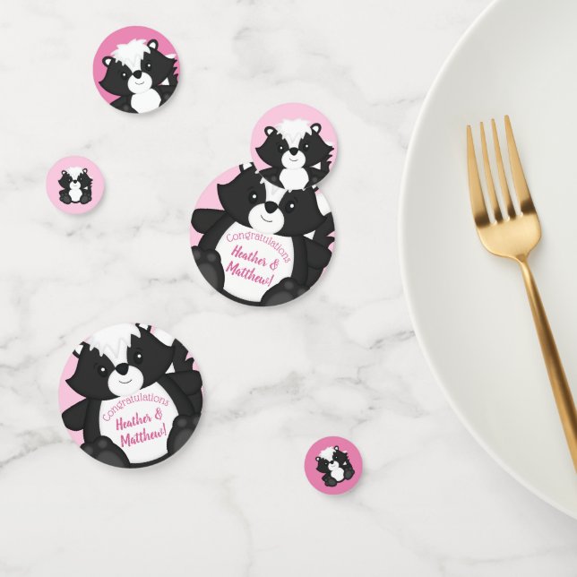 Skunk Baby Shower Pink Confetti (Group)