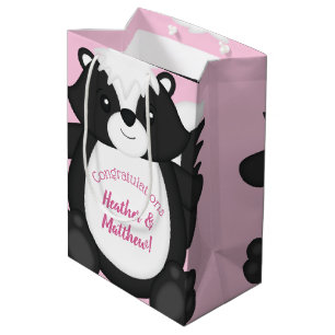Skunk Baby Shower Pink Medium Gift Bag
