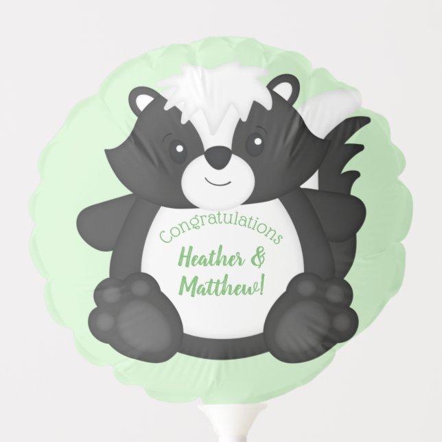 Skunk Baby Shower Woodland Animals Balloon (Front)