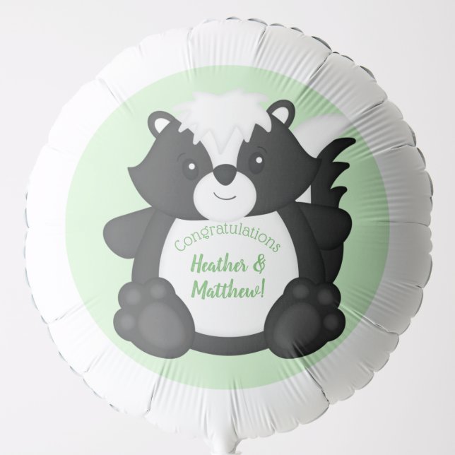 Skunk Baby Shower Woodland Animals Balloon (Front)