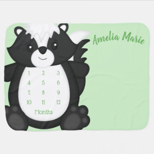 Skunk Baby Shower Woodland Animals Blanket