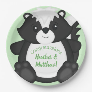 Skunk Baby Shower Woodland Animals Paper Plates