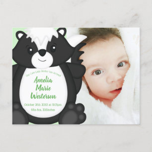 Skunk Baby Shower Woodland Animals Postcard
