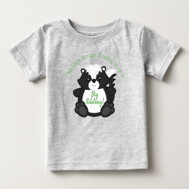 Skunk Baby Shower Woodland Animals T-Shirt (Front)