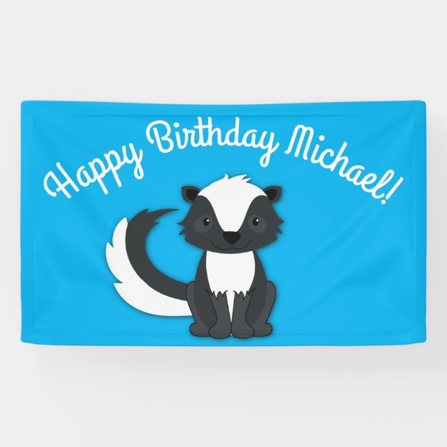 Skunk Birthday Party Kids Banner (Horizontal)