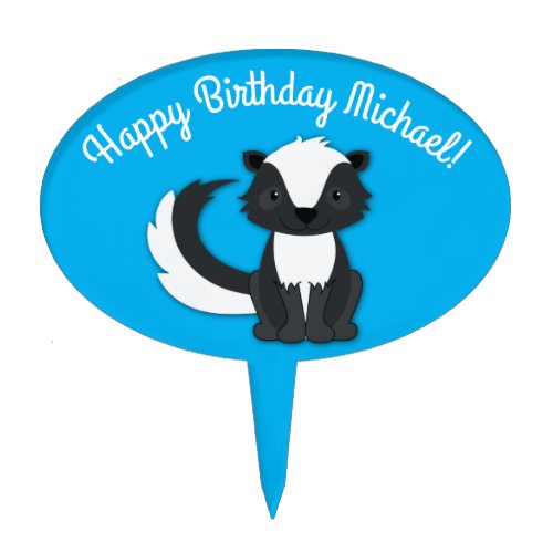 Skunk Birthday Party Kids Cake Topper