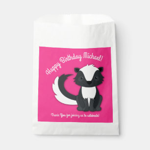 Skunk Birthday Party Kids Pink Favor Bag