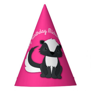 Skunk Birthday Party Kids Pink Party Hat