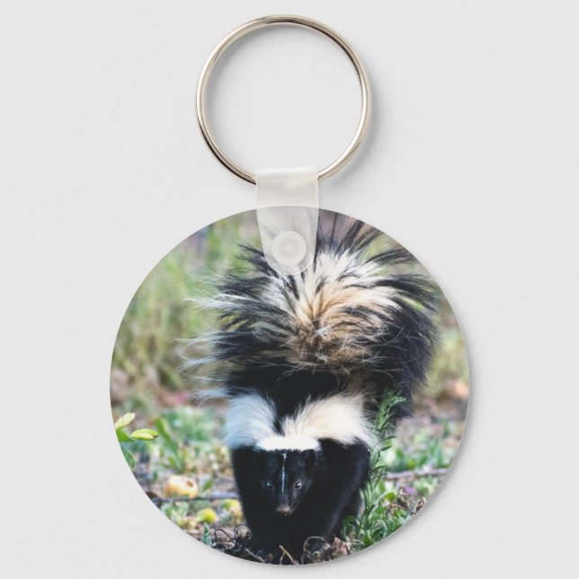 Skunk Black and White Keychain (Front)