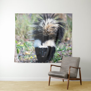Skunk Black and White Tapestry