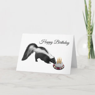 Skunk Cake Birthday Card
