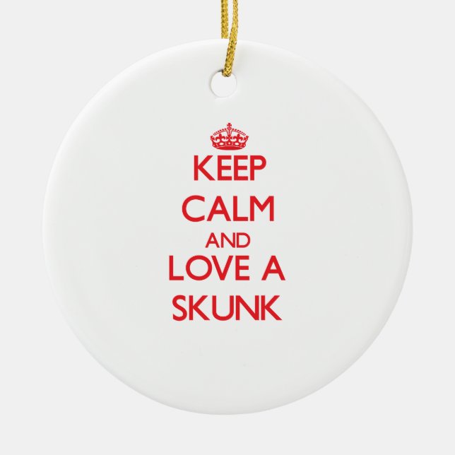 Skunk Ceramic Ornament (Front)