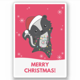 Skunk Christmas Skunks Winter Animals Sticker