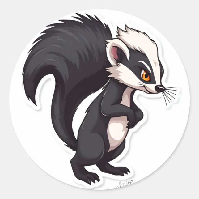 skunk  classic round sticker (Front)