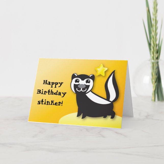 SKUNK cute Kawaii smiling Card (Front)