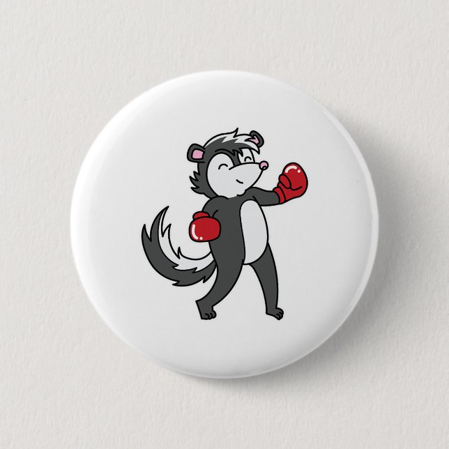 Skunk Does Boxing  Button (Front)