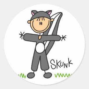 Skunk Dress Up T-shirts and Gifts Classic Round Sticker