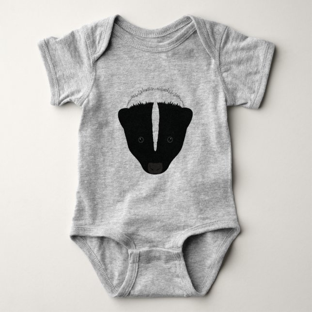 Skunk Face Baby Bodysuit (Front)