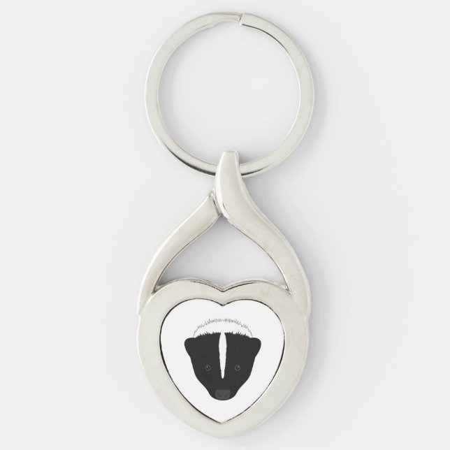 Skunk Face Keychain (Front)