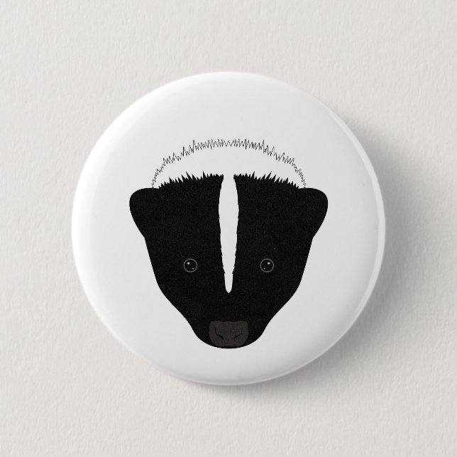 Skunk Face Pinback Button (Front)