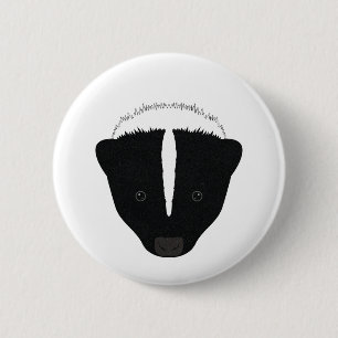 Skunk Face Pinback Button