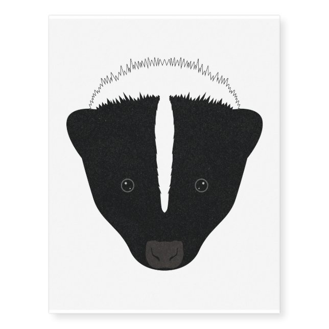 Skunk Face Temporary Tattoos (Front)