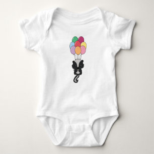 Skunk Flies Up With Colorful Balloons Baby Bodysuit