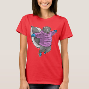 Skunk Ice skating Ice skates T-Shirt