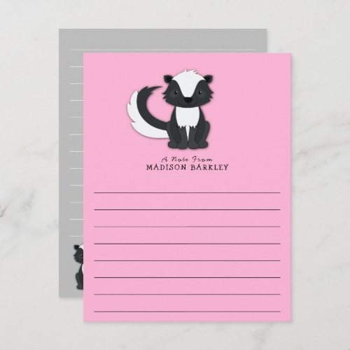 Skunk Kids Cute Flat Stationary Cards