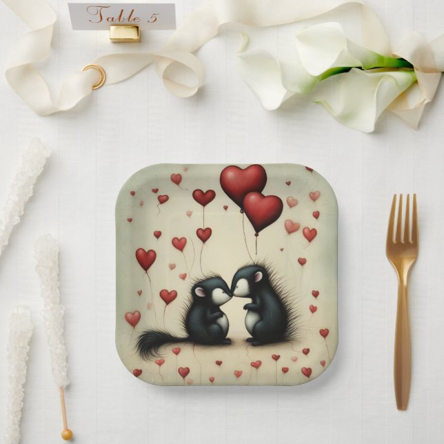 Skunk Love 1 Paper Plates (Wedding)