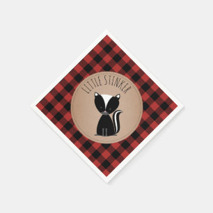 Skunk Lumberjack Plaid Baby Shower Napkins