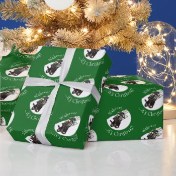 Skunk On A Sled It's Christmas! Sledging Cartoon W Wrapping Paper by NoodleWings at Zazzle