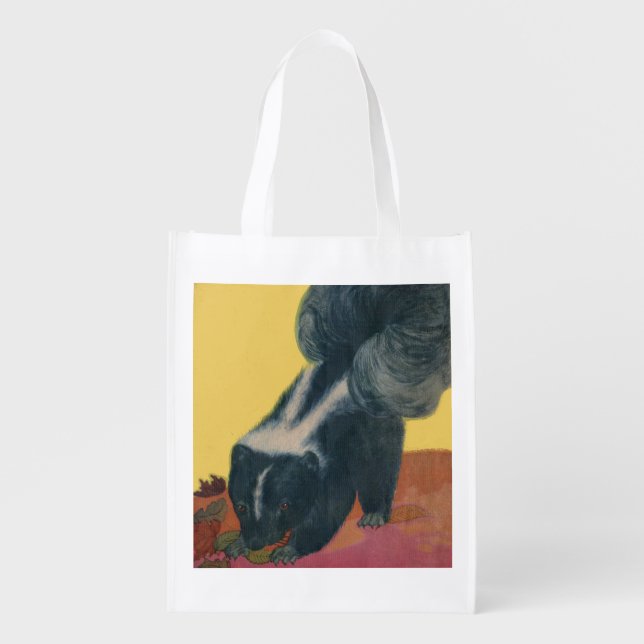 skunk print grocery bag (Front)