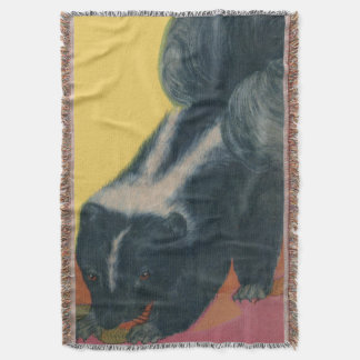skunk print throw blanket