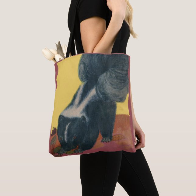 skunk print tote bag (Close Up)