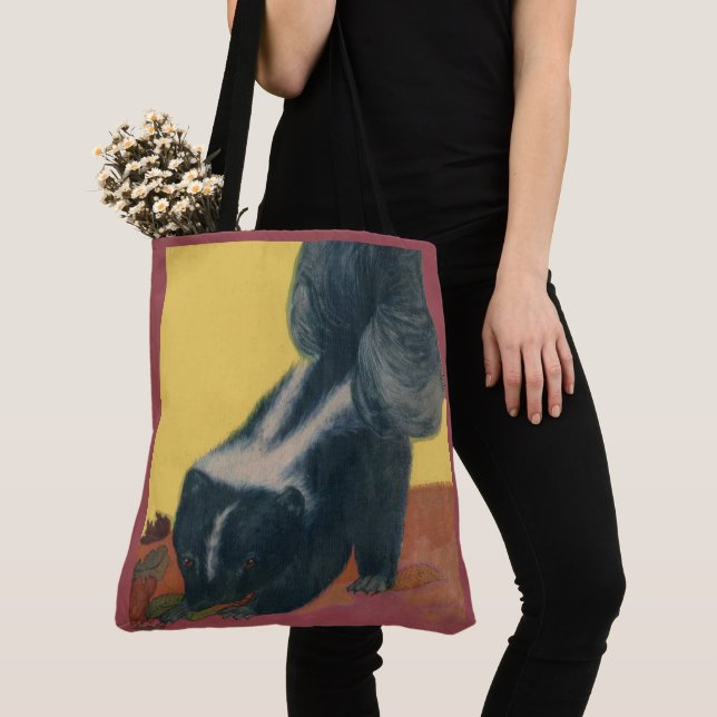 skunk print tote bag (Close Up)