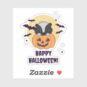 Skunk Pumpkin Cute Skunks Happy Halloween Sticker