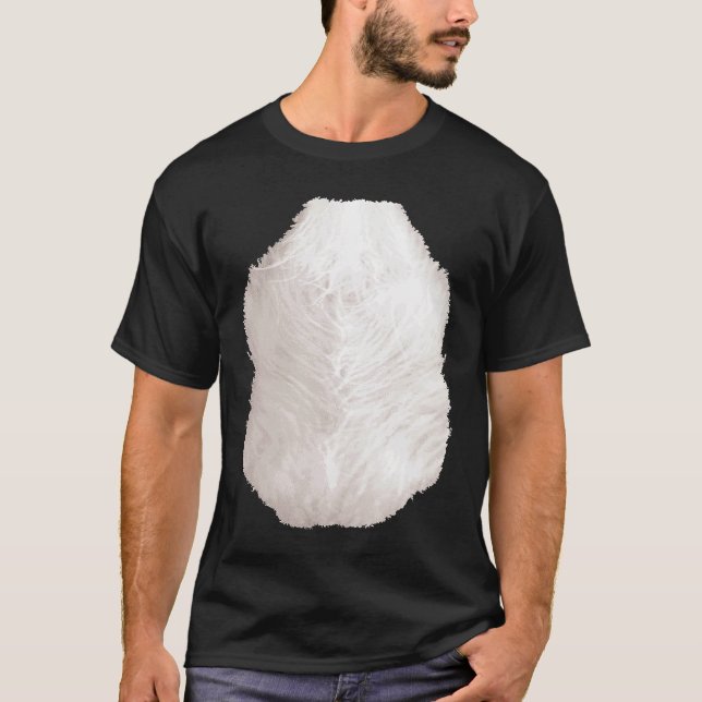 Skunk Raccoon Mouse Belly chest Hair Photo Hallowe T-Shirt (Front)
